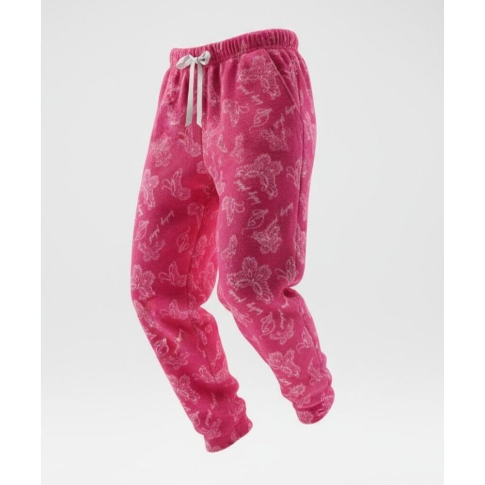 Baby Phat Lounge Pants Small S Fleece Plush Pink w/White Butterflies & Cats Soft